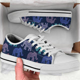 Elephant Low Top Shoes For Women, Shoes For Men Custom Shoes White