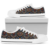 African Kente Print Low Top Shoes For Men, Women