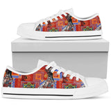 African Print Pattern Low Top Shoes For Men, Women