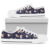 Beautiful Floral Pattern Low Top Shoes For Men, Women