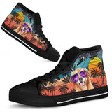 Golden Summer High Top Shoes For Women, Shoes For Men Custom Shoes