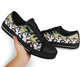 Penguins Colors Black Low Top Shoes For Women, Shoes For Men Custom Shoes