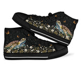 Turtle Flower High Top Shoes For Women, Shoes For Men Custom Shoes