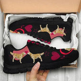 Golden Retriever Heart Sneakers Shoes For Women, Shoes For Men Sneaker Custom Shoes