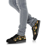 Pug Diamond Flowers Low Top Shoes For Women, Shoes For Men Custom Shoes
