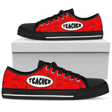 Teacher Red Low Top Shoes For Women, Shoes For Men Custom Shoes