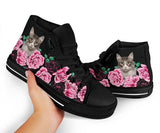 Cat And Black Rose High Top Shoes For Women, Shoes For Men Custom Shoes