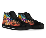 Golden Summer High Top Shoes For Women, Shoes For Men Custom Shoes