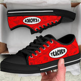Teacher Red Low Top Shoes For Women, Shoes For Men Custom Shoes
