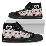 Cat Black Cute High Top Shoes For Women, Shoes For Men Custom Shoes