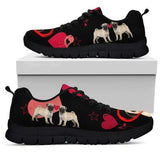 Pug Heart Sneakers Shoes For Women, Shoes For Men Sneaker Custom Shoes