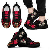Pug Heart Sneakers Shoes For Women, Shoes For Men Sneaker Custom Shoes