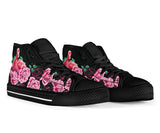 Flamingo And Black Rose High Top Shoes For Women, Shoes For Men Custom Shoes