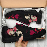 Pug Heart Sneakers Shoes For Women, Shoes For Men Sneaker Custom Shoes