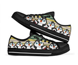 Penguins Colors Black Low Top Shoes For Women, Shoes For Men Custom Shoes