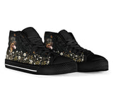 Rottweiler Flower High Top Shoes For Women, Shoes For Men Custom Shoes