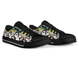 Penguins Colors Black Low Top Shoes For Women, Shoes For Men Custom Shoes