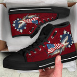 Shark Independence High Top Shoes For Women, Shoes For Men Custom Shoes