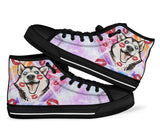 Husky Kiss High Top Shoes For Women, Shoes For Men Custom Shoes