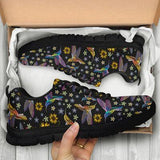 Hummingbird Embroidery Sneakers Shoes For Women, Shoes For Men Sneaker Custom Shoes