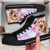 Golden Kiss High Top Shoes For Women, Shoes For Men Custom Shoes