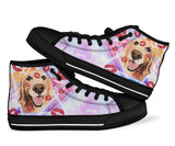 Golden Kiss High Top Shoes For Women, Shoes For Men Custom Shoes