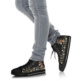 Rottweiler Flower High Top Shoes For Women, Shoes For Men Custom Shoes