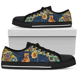 Golden Retriever Sunflower Low Top Shoes For Women, Shoes For Men Custom Shoes