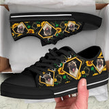 Pug Diamond Flowers Low Top Shoes For Women, Shoes For Men Custom Shoes