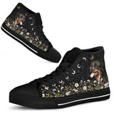 Rottweiler Flower High Top Shoes For Women, Shoes For Men Custom Shoes