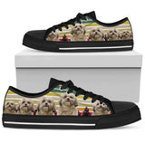 Shih Tzu Colors Black Low Top Shoes For Women, Shoes For Men Custom Shoes