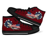 Shark Independence High Top Shoes For Women, Shoes For Men Custom Shoes