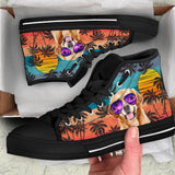 Golden Summer High Top Shoes For Women, Shoes For Men Custom Shoes
