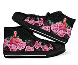 Flamingo And Black Rose High Top Shoes For Women, Shoes For Men Custom Shoes