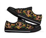Dachshund Diamond Flowers Low Top Shoes For Women, Shoes For Men Custom Shoes