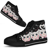 Cat Black Cute High Top Shoes For Women, Shoes For Men Custom Shoes
