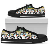 Penguins Colors Black Low Top Shoes For Women, Shoes For Men Custom Shoes