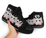 Cat Black Cute High Top Shoes For Women, Shoes For Men Custom Shoes
