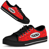 Teacher Red Low Top Shoes For Women, Shoes For Men Custom Shoes
