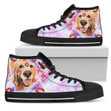 Golden Kiss High Top Shoes For Women, Shoes For Men Custom Shoes