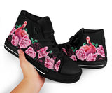 Flamingo And Black Rose High Top Shoes For Women, Shoes For Men Custom Shoes