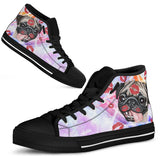 Pug Kiss High Top Shoes For Women, Shoes For Men Custom Shoes