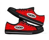 Teacher Red Low Top Shoes For Women, Shoes For Men Custom Shoes