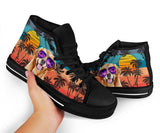 Golden Summer High Top Shoes For Women, Shoes For Men Custom Shoes