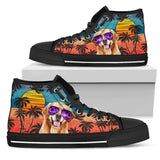Golden Summer High Top Shoes For Women, Shoes For Men Custom Shoes