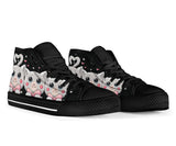 Cat Black Cute High Top Shoes For Women, Shoes For Men Custom Shoes