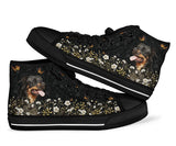 Rottweiler Flower High Top Shoes For Women, Shoes For Men Custom Shoes