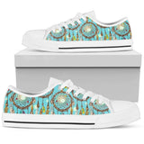 Blue Dream Catcher Low Top Shoes For Women White, Black Custom Shoes
