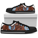 Brown Horse Pattern Low Top Shoes For Women White, Black Custom Shoes
