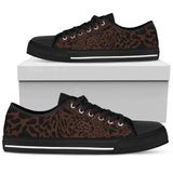 Brown Leopard Low Top Shoes For Women White, Black Custom Shoes